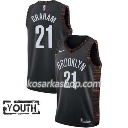 Dres Brooklyn Nets Treveon Graham 21 Nike 2018-19 City Edition Crna Swingman - Dječji